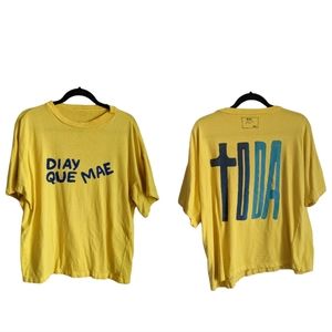 Vintage Yellow Single Stitch Short Sleeve Graphic T-Shirt Diay Que Mae Toda XL